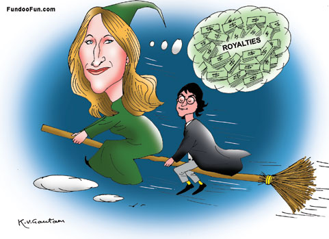 J K Rowling caricature cartoon