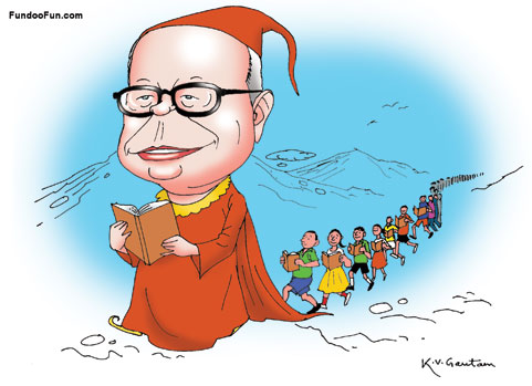 Ruskin Bond caricature cartoon