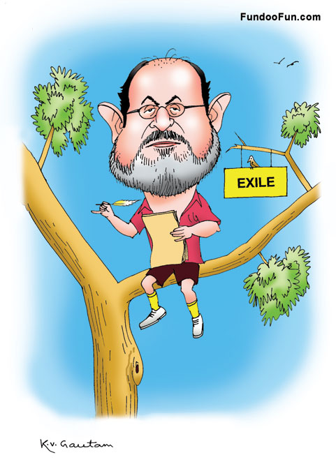 Salman Rushdie caricature cartoon