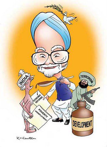 Manmohan Singh caricature cartoon